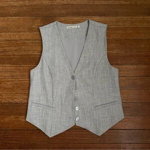 Abercrombie & Fitch Light Gray Tailored Button Up Vest Size Small